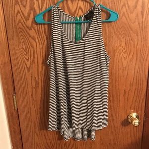 Navy blue and white striped top